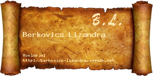 Berkovics Lizandra névjegykártya